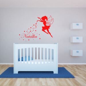 GLIX Magic Fairy - autocolant de perete Rosu deschis 50 x 40 cm