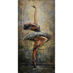 Falc Tablou pe metal striat - Ballerina, 120x60 cm