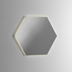 Oglinda cu LED HEXA 2 , Sticla, Transparent, 79x2.5x79