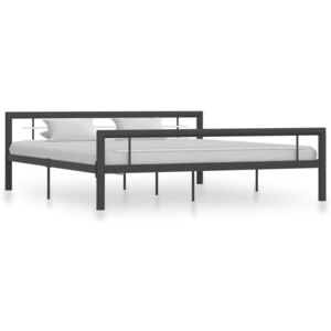 Cadru de pat, gri și alb, 180 x 200 cm, metal