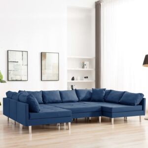 Canapea modulară, albastru, material textil
