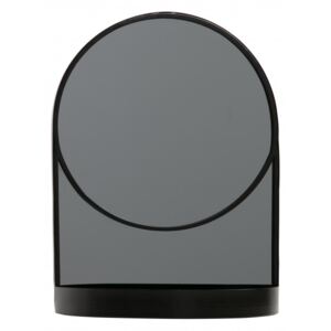 Oglinda cu rama de fier neagra si raft, 40x30x15 cm