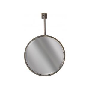 Oglinda rotunda cu rama din metal negru antic Chain, 47x30x6 cm