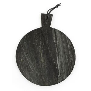 Blat pentru servire rotund din marmura CB3, negru, 31 cm