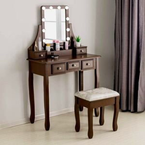SEM107 - Set Masa toaleta cosmetica 80 cm machiaj masuta vanity, oglinda - Maro sau Negru