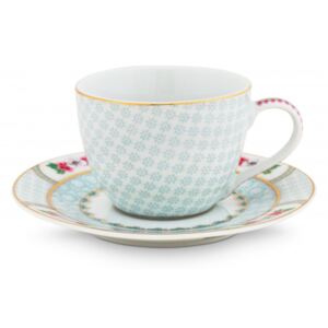 Set 6 cesti cafea/ceai din portelan Blushing Birds, alb, 120 ml