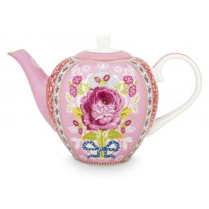 Ceainic din portelan Studio Floral, roz, 1.6 L