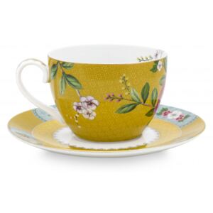 Set 6 cesti cafea/ceai din portelan Blushing Birds, gelben, 280 ml