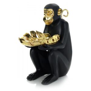 Decoratiune Sitting Monkey, auriu/negru