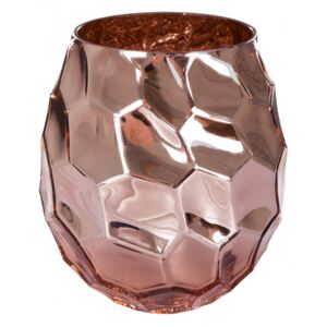 Vaza de sticla Saribus Roz /Auriu