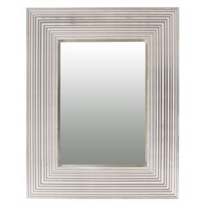 Oglinda dreptunghiulara cu rama din polistiren alba/argintie Harper, 44,8cm (L) x 35,8cm (L) x 1,8cm (H)