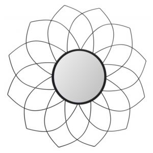 Oglinda rotunda cu rama din metal neagra Impulso Negru, 2cm (L / D) x 79.5cm (W) x 79.5cm (H)