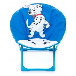 Scaun pentru copii Fold-it Kids Dog din metal/poliester alb/albastru