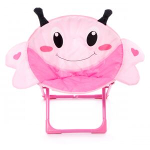 Scaun pentru copii Fold-it Kids Butterfly din metal/poliester roz