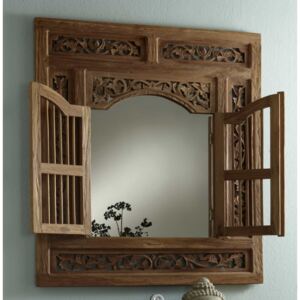 Oglinda cu rama din lemn cu 2 usi SEADRIFT, 80 x 5 x 90 cm