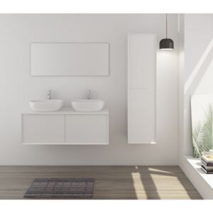 Set 3 piese mobilier pentru baie, alb mat, 120 cm