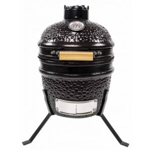 Gratar Kamado gradina, grill rotund, ceramic, cu capac, 44 x 55 x 49 cm, BBQ-13