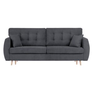 Canapea extensibilă cu 3 locuri și spațiu pentru depozitare Cosmopolitan design Amsterdam, 231 x 98 x 95 cm, gri închis