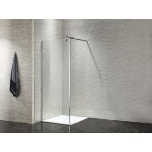 Perete lateral pentru dus tip walk-in basano Modena, 28x195 cm, sticla securizata transparenta, profil cromat