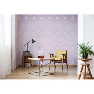GLIX Fototapet - Stars Pattern Light Purple Papírová tapeta - 184x254 cm