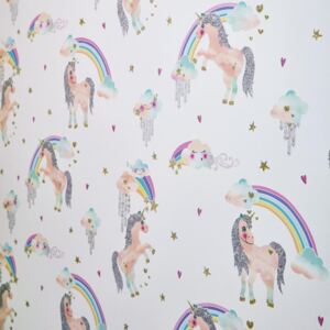 Arthouse Tapet - Rainbow Unicorn Rainbow Unicorn White