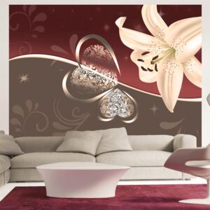 Fototapet Bimago - Cream lily + Adeziv gratuit 200x154 cm