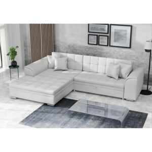Colțar extensibil PALERMO, 294x80x196, soft017white, stânga