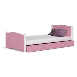 Pat pentru copii DIANA + saltea + somieră GRATIS, fără barieră, 160x80, roz