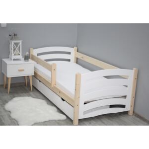 Dětská postel JAKE + rošt, 80x160, sosna/bílá