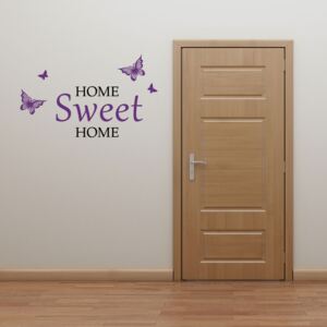GLIX Home sweet home - autocolant de perete Negru și violet 70 x 45 cm