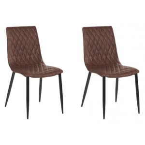Set de 2 scaune MONTANA, piele sintetică, maro, 90 x 45 x 60 cm