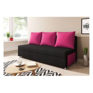 Canapea tapițată LISA, negru+roz (alova 04/alova76)
