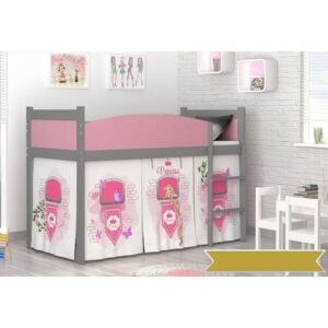 Dětská stanová postel SWING + matrace + rošt ZDARMA, 184x80, bílá/vzor ZÁMEK PRINCESS/bílá