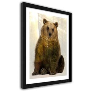 CARO Imagine în cadru - Bear 40x50 cm Negru