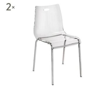 Set de 2 scaune transparente Essentia, 48x54x48cm