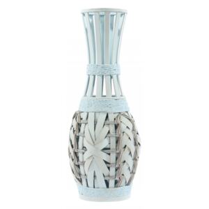 Vaza decorativa din bambus alba 50 cm