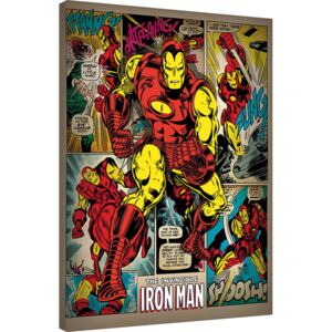 Iron Man - Retro Tablou Canvas, (60 x 80 cm)