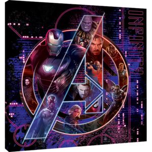 Avengers Infinity War - Icon Characters Tablou Canvas, (40 x 40 cm)