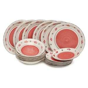 Set veselă din ceramică 18 piese Kasanova Lucky Red