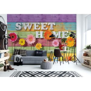 Fototapet GLIX - Sunny Flowers And Colourful "Sweet Home" + adeziv GRATUIT Tapet nețesute - 368x254 cm
