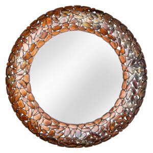 Oglinda cupru ø82cm Mirror Stone Mosaic Copper | INVICTA INTERIOR