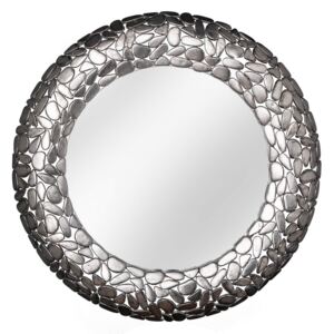 Oglinda argintie ø82cm Mirror Stone Mosaic Silver