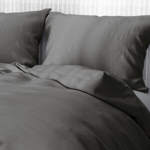 Goldea lenjerie de pat din bumbac - gri închis 140 x 220 și 70 x 90 cm