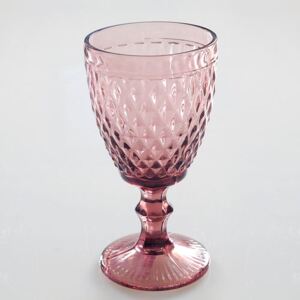 Pahar roz din sticla cu picior
