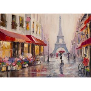 Buvu Fototapet: Străduță spre Turnul lui Eiffel (pictat) - 254x3