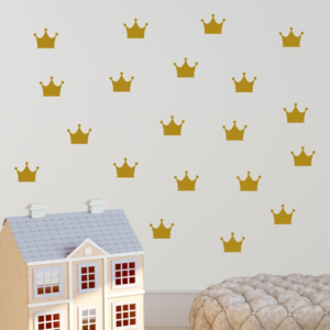 Set autocolante de perete North Carolina Scandinavian Home Decors Crown, galben