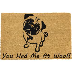 Covor intrare Artsy Doormats You Had Me At Woof Pug, 40 x 60 cm