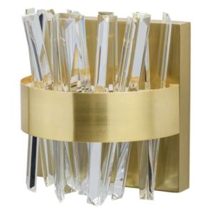 Veioză cu tuburi de cristal Hector, 15x25x23 cm, metal/ cristal, auriu