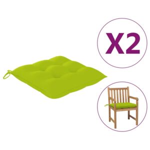 Perne de scaun, 2 buc, verde aprins, 50x50x7 cm, textil