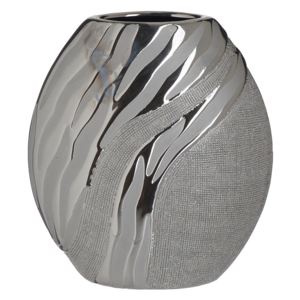 Vază din ceramică InArt, înălțime 20,5 cm, argintiu
